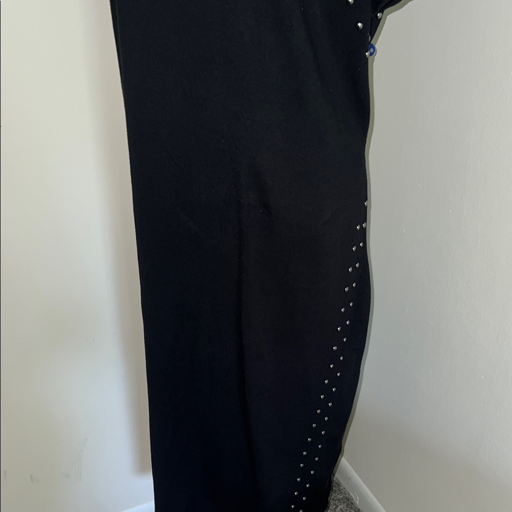 Elegant Black Studded Ashley Stewart Dress - Picture 3 of 7